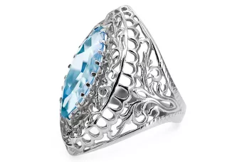 Ring Vintage Aquamarin Sterling Silber 925 vrc090s